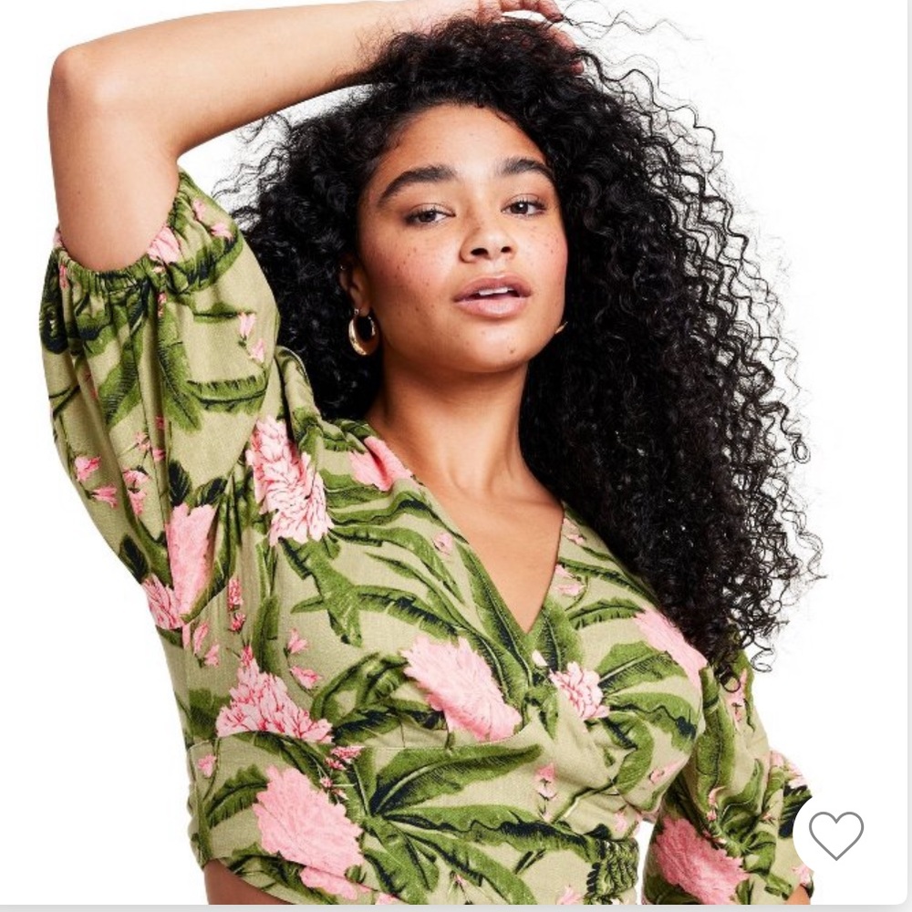 Agua Bendita X Target Women’s Peony Print Wrap Top - Picture 3 of 7